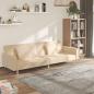 Preview: ARDEBO.de - Schlafsofa 2-Sitzer mit 2 Kissen Creme Stoff