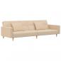 Preview: Schlafsofa 2-Sitzer mit 2 Kissen Creme Stoff