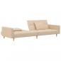 Preview: Schlafsofa 2-Sitzer mit 2 Kissen Creme Stoff