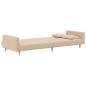 Preview: Schlafsofa 2-Sitzer mit 2 Kissen Creme Stoff