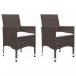 Preview: 3-tlg. Bistro-Set Poly-Rattan und Hartglas Braun