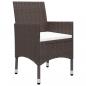 Preview: 3-tlg. Bistro-Set Poly-Rattan und Hartglas Braun