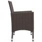 Preview: 3-tlg. Bistro-Set Poly-Rattan und Hartglas Braun