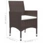 Preview: 3-tlg. Bistro-Set Poly-Rattan und Hartglas Braun