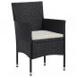 Preview: 3-tlg. Bistro-Set Poly-Rattan und Massivholz Schwarz