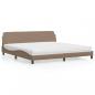 Preview: ARDEBO.de - Bett mit Matratze Cappuccino-Braun 200x200 cm Kunstleder