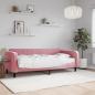 Preview: ARDEBO.de - Tagesbett mit Matratze Rosa 90x200 cm Samt