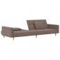 Preview: Schlafsofa 2-Sitzer mit 2 Kissen Taupe Stoff