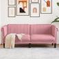 Preview: ARDEBO.de - Sofa 2-Sitzer Rosa Samt