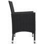 Preview: 3-tlg. Bistro-Set Poly-Rattan und Hartglas Schwarz