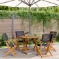 Preview: ARDEBO.de - 5-tlg. Garten-Essgruppe Schwarz Poly Rattan und Massivholz