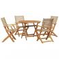 Preview: 5-tlg. Garten-Essgruppe Beige Poly Rattan und Massivholz