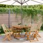 Preview: ARDEBO.de - 5-tlg. Garten-Essgruppe Beige Poly Rattan und Massivholz