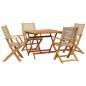 Preview: 5-tlg. Garten-Essgruppe Beige Poly Rattan und Massivholz