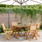 Preview: ARDEBO.de - 5-tlg. Garten-Essgruppe Stoff und Massivholz Beige