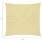 Preview: Sonnensegel 160 g/m² Beige 6x6 m HDPE