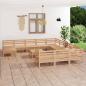 Preview: ARDEBO.de - 13-tlg. Garten-Lounge-Set Massivholz Kiefer