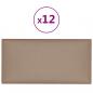 Preview: Wandpaneele 12 Stk. Cappuccino-Braun 30x15cm Kunstleder 0,54 m²