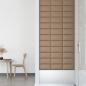 Preview: Wandpaneele 12 Stk. Cappuccino-Braun 30x15cm Kunstleder 0,54 m²