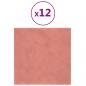 Preview: Wandpaneele 12 Stk. Rosa 30x30 cm Samt 1,08 m²