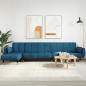 Preview: ARDEBO.de - Schlafsofa in L-Form Blau 275x140x70 cm Samt