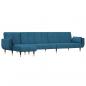 Preview: Schlafsofa in L-Form Blau 275x140x70 cm Samt