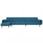 Preview: Schlafsofa in L-Form Blau 275x140x70 cm Samt