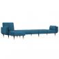 Preview: Schlafsofa in L-Form Blau 275x140x70 cm Samt