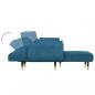 Preview: Schlafsofa in L-Form Blau 275x140x70 cm Samt