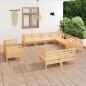 Preview: ARDEBO.de - 11-tlg. Garten-Lounge-Set Massivholz Kiefer