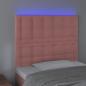 Preview: LED Kopfteil Rosa 80x5x118/128 cm Samt