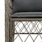 Preview: 9-tlg. Garten-Essgruppe mit Kissen Grau Poly Rattan