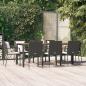 Preview: ARDEBO.de - 9-tlg. Garten-Essgruppe mit Kissen Schwarz Poly Rattan