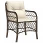 Preview: 9-tlg. Garten-Essgruppe mit Kissen Braun Poly Rattan