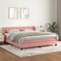 Preview: ARDEBO.de - Boxspringbett mit Matratze Rosa 160x200 cm Samt