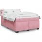 Preview: ARDEBO.de - Boxspringbett mit Matratze Rosa 160x200 cm Samt