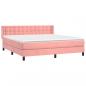 Preview: Boxspringbett mit Matratze Rosa 160x200 cm Samt