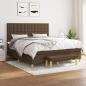 Preview: ARDEBO.de - Boxspringbett mit Matratze Dunkelbraun 160x200 cm Stoff