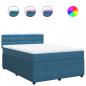 Preview: Boxspringbett mit Matratze Blau 160x200 cm Samt