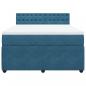 Preview: Boxspringbett mit Matratze Blau 160x200 cm Samt