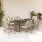 Preview: ARDEBO.de - 7-tlg. Garten-Essgruppe mit Kissen Beige Poly Rattan