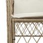 Preview: 7-tlg. Garten-Essgruppe mit Kissen Beige Poly Rattan