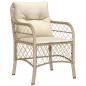 Preview: 9-tlg. Garten-Essgruppe mit Kissen Beige Poly Rattan