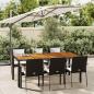 Preview: ARDEBO.de - 7-tlg. Garten-Essgruppe mit Kissen Schwarz Poly Rattan