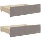 Preview: Tagesbett Ausziehbar mit Schubladen Taupe 100x200 cm Stoff