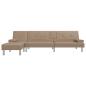 Preview: Schlafsofa in L-Form Cappuccino-Braun 255x140x70 cm Kunstleder