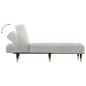 Preview: Chaiselongue Hellgrau Samt