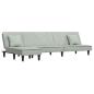 Preview: Schlafsofa in L-Form Hellgrau 255x140x70 cm Samt