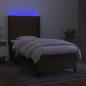 Preview: Boxspringbett mit Matratze & LED Dunkelbraun 80x200 cm Stoff