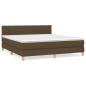 Preview: Boxspringbett mit Matratze Dunkelbraun 160x200 cm Stoff